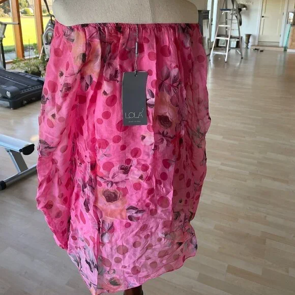 Lola Made in Italy NWT Silk Blend Cold Shoulder